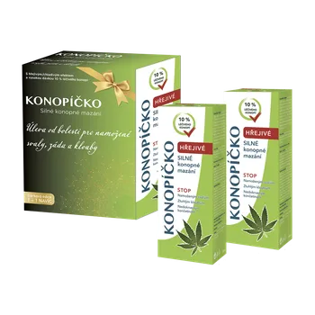Masážní přípravek Konopíčko Hřejivé / Hřejivé konopné mazání 200 ml Vánoční edice 1+1 ZDARMA