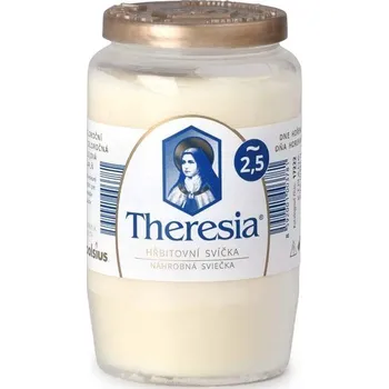 Smuteční dekorace Bolsius Theresia hřbitovní svíčka 155 g bílá