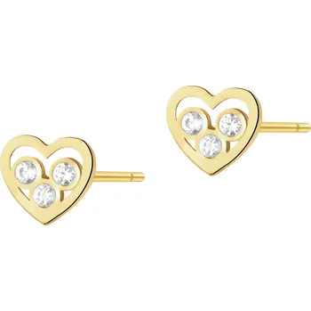 Náušnice Zlaté náušnice se zirkony - srdce - AP542-5578