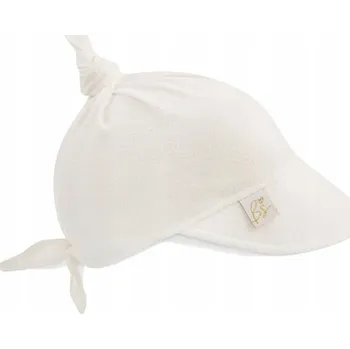 Šátek BABYSTEPS Lněný šátek/čelenka s kšiltem White (Bílá)