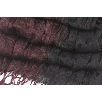 Šála Módní Mačkaný Lehký Podzimní Šála Pánská Černá Bordó Ombre ag02