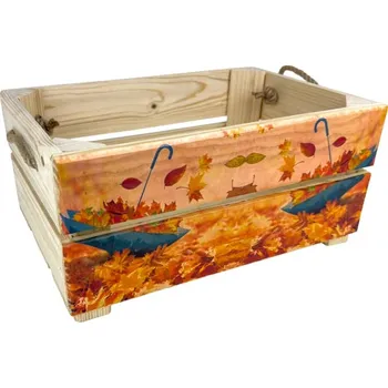 Úložný box bedýnka BEA-DEŠTNÍK 44x26x14 DŘEVO