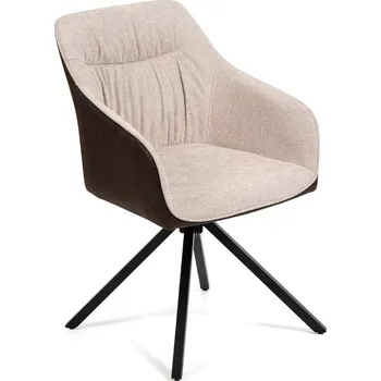 Jídelní židle Noela Otočná jídelní židle látková LOREN hnědá/krémová