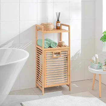 Koš na prádlo Die moderne Hausfrau Bambusový regál s košem na prádlo 496490