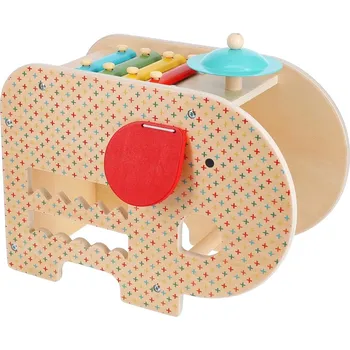 Hudební nástroj pro děti Petit Collage Dřevěný hudební slon 5v1