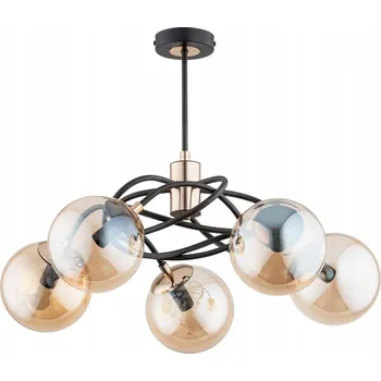 Stropní svítidlo DOXA 5xE14 zlaté koule černé Alfa 28555