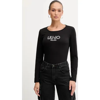 Pánské tričko Tričko s dlouhým rukávem Liu Jo černá barva, TF5169.JS003 99X, vel. S
