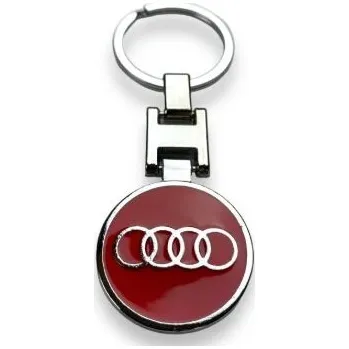Kulatá červená klíčenka přívěsek pro vozy AUDI