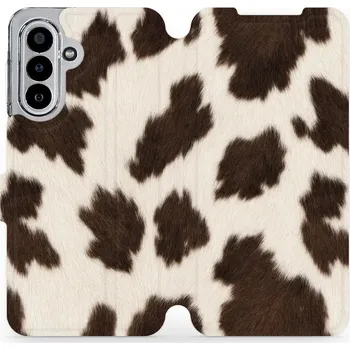 Pouzdro na mobilní telefon Flipové pouzdro Mobiwear - Samsung Galaxy A17 / A17 5G - V166S Hnědá strakatá (Knížkové flip pouzdro, obal, kryt na mobil Samsung Galaxy A17 / A17 5G - V166S Hnědá strakatá, materiál Umělá kůže + TPU - ochrana 360°, stojánek, silikonová vanička, magnetick