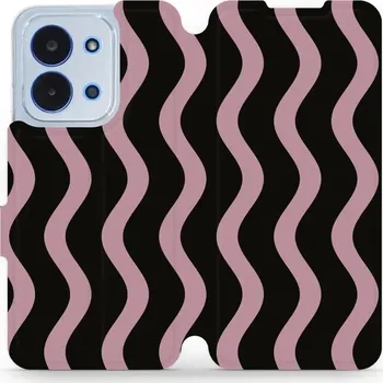 Pouzdro na mobilní telefon Flipové pouzdro Mobiwear - Xiaomi Poco C85 - VA54S Fialové vlnky (Knížkové flip pouzdro, obal, kryt na mobil Xiaomi Poco C85 - VA54S Fialové vlnky, materiál Umělá kůže + TPU - ochrana 360°, stojánek, silikonová vanička, magnetické zavírání)