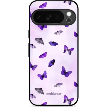 Pouzdro na mobilní telefon Lesklý kryt Mobiwear Glossy - Google Pixel 10 Pro - GP77G Fialoví motýlci (Prémiové lesklé pouzdro, obal, kryt Mobiwear Glossy na mobil Google Pixel 10 Pro - GP77G Fialoví motýlci, materiál Plast + TPU silikon - krytí po všech stranách, neošoupatelný)