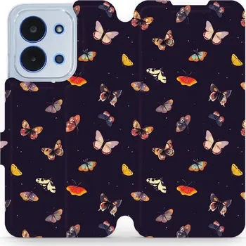 Pouzdro na mobilní telefon Flipové pouzdro Mobiwear - Xiaomi Poco C85 - VP78S Barevní motýlci (Knížkové flip pouzdro, obal, kryt na mobil Xiaomi Poco C85 - VP78S Barevní motýlci, materiál Umělá kůže + TPU - ochrana 360°, stojánek, silikonová vanička, magnetické zavírání)
