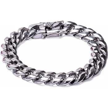 Drahý kámen Masivní náramek Cuban chirurgická ocel 22 cm obvod cca 22 cm