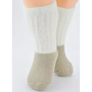 Dámské punčochy Kojenecké teplé ponožky SF027 - 0-6 měsíců / béžová