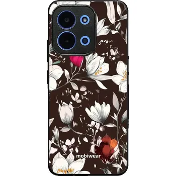 Pouzdro na mobilní telefon Lesklý kryt Mobiwear Glossy - Xiaomi Poco C85 - GP72G Květy na hnědé (Prémiové lesklé pouzdro, obal, kryt Mobiwear Glossy na mobil Xiaomi Poco C85 - GP72G Květy na hnědé, materiál Plast + TPU silikon - krytí po všech stranách, neošoupatelný potisk, tenké)