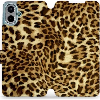 Pouzdro na mobilní telefon Flipové pouzdro Mobiwear - Samsung Galaxy A07 - VA33P Leopardí vzor (Knížkové flip pouzdro, obal, kryt na mobil Samsung Galaxy A07 - VA33P Leopardí vzor, materiál Umělá kůže + TPU - ochrana 360°, stojánek, silikonová vanička, magnetické zavírání)