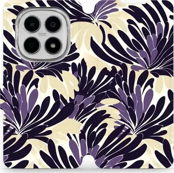 Pouzdro na mobilní telefon Flipové pouzdro Mobiwear - Xiaomi Redmi Note 15 5G - VA47S Fialová flóra (Knížkové flip pouzdro, obal, kryt na mobil Xiaomi Redmi Note 15 5G - VA47S Fialová flóra, materiál Umělá kůže + TPU - ochrana 360°, stojánek, silikonová vanička, magnetické zavírání