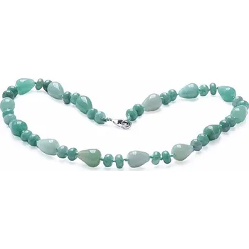 Drahý kámen Avanturín kapky a rondelky náhrdelník délka cca 45 cm