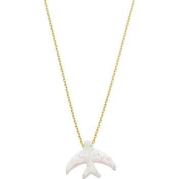 Řetízek Zlaton Řetízek žluté zlato s opálem ve tvaru ptáčka vel.46 1.3g 000072606230