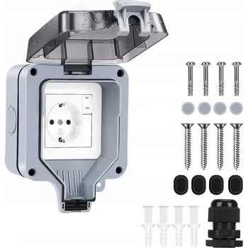 Elektrická zásuvka Elektrická Zásuvka hermetické zásuvky TechTreasures šedé