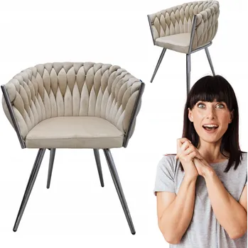 Křeslo Ozdobné křeslo Tilo šedý sametový solitér Family Meble