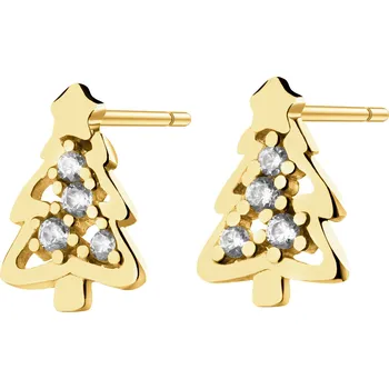 Náušnice Zlaté náušnice se zirkony - stromečky - AP542-6385