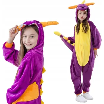 Karnevalový kostým Pyžamo Overal Kigurumi Kostým Spyro pro děti 105 - 115 cm