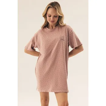 Dámské noční prádlo Bavlněná noční košilka Renya světle hnědá - XL