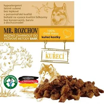 Pamlsek pro psa Mr. Rozchov 100% ČISTÉ SUŠENÉ MASO KUŘECÍ KOSTKY - přírodní pamlsek-80g