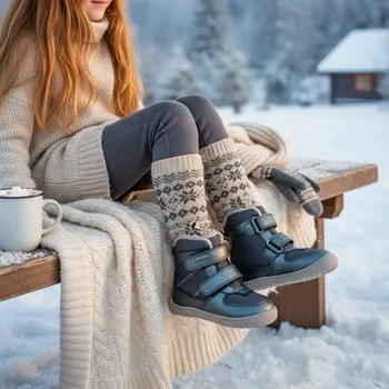 Dívčí tenisky Protetika - zimné barefoot topánky s membránou PRO-TEX LORA grey - zateplené Veľkosť: 20