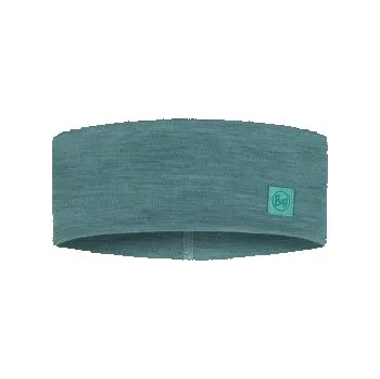 Pokrývka hlavy Buff MERINO WIDE HEADBAND SOLID SOLID POOL modrá