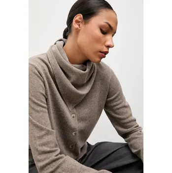 Dámský svetr Kardigan z merino vlny se šátkem Answear.LAB WA25-SWD026 hnědá 84X, vel. S