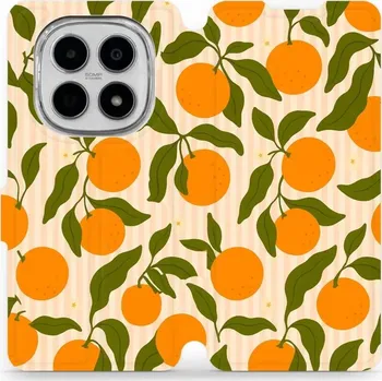 Pouzdro na mobilní telefon Flipové pouzdro Mobiwear - Xiaomi Redmi Note 15 5G - VP82S Pomeranče (Knížkové flip pouzdro, obal, kryt na mobil Xiaomi Redmi Note 15 5G - VP82S Pomeranče, materiál Umělá kůže + TPU - ochrana 360°, stojánek, silikonová vanička, magnetické zavírání)