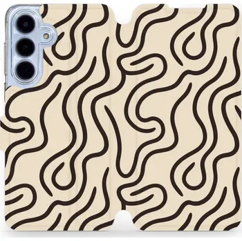 Pouzdro na mobilní telefon Flipové pouzdro Mobiwear - Samsung Galaxy S25 FE - VA60S Linky (Knížkové flip pouzdro, obal, kryt na mobil Samsung Galaxy S25 FE - VA60S Linky, materiál Umělá kůže + TPU - ochrana 360°, stojánek, silikonová vanička, magnetické zavírání)