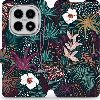 Pouzdro na mobilní telefon Flipové pouzdro Mobiwear - Xiaomi Redmi Note 15 5G - VP13S Temná flóra (Knížkové flip pouzdro, obal, kryt na mobil Xiaomi Redmi Note 15 5G - VP13S Temná flóra, materiál Umělá kůže + TPU - ochrana 360°, stojánek, silikonová vanička, magnetické zavírání)