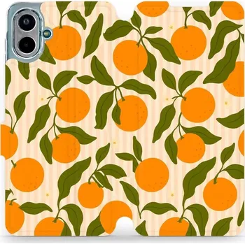 Pouzdro na mobilní telefon Flipové pouzdro Mobiwear - Samsung Galaxy A07 - VP82S Pomeranče (Knížkové flip pouzdro, obal, kryt na mobil Samsung Galaxy A07 - VP82S Pomeranče, materiál Umělá kůže + TPU - ochrana 360°, stojánek, silikonová vanička, magnetické zavírání)