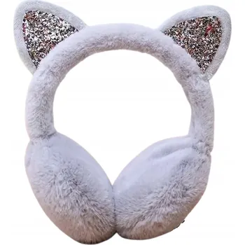 Čepice ZIMNÍ PLYŠOVÉ NÁUŠNÍKY S UŠIMA, NASTAVITELNÉ ZAPÍNÁNÍ, ROZTOMILÁ ČELENKA