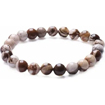 Náramek Jaspis zebra náramek extra korálkový 8 mm obvod cca 16 až 22 cm