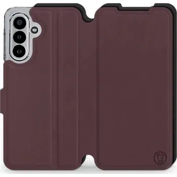 Pouzdro na mobilní telefon Flipové pouzdro Mobiwear Semiš - Samsung Galaxy A17 / A17 5G - Bordové & Černé (Knížkové semišové flip pouzdro, obal, kryt na mobil Samsung Galaxy A17 / A17 5G - Bordové & Černé, materiál semiš + TPU, ochrana 360°, stojánek, silikonová vanička, magnetické