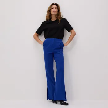 Dámské kalhoty Reserved - Dlouhé kalhoty s rozparky - indigová - 956HF-57X - 956HF-57X-M