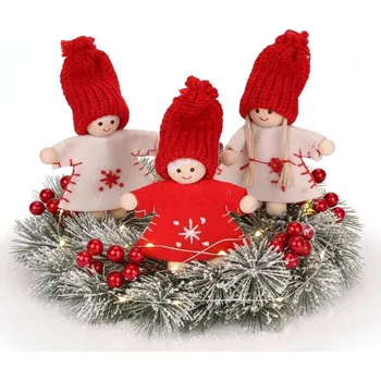 Vánoční dekorace ANDĚLÍČCI MAKOSZKI PANENKY VÁNOČNÍ BAŇKY OZDOBY 3ks