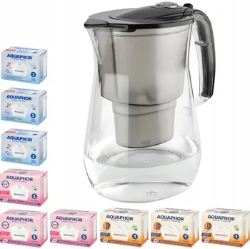 Filtrační konvice Filtrační konvice na vodu Aquaphor Onyx 4,2L + 9 náhradních filtrů (3Mg +3H +3), černá