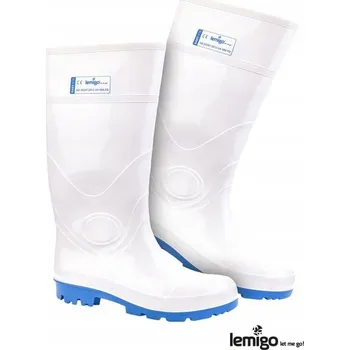 Pracovní obuv Bílé Ochranné Holínky Lemigo Bart Odolné Kyselinám Velikost 44