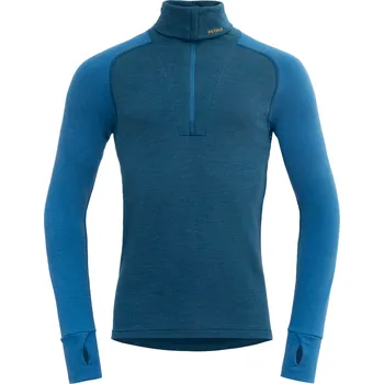 Pánské funkční triko Devold Expedition Merino Silk Zip Man Velikost: M / Barva: modrá