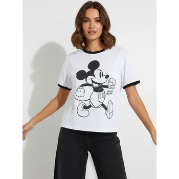 Oblečení a móda Sinsay - Tričko s potiskem Mickey Mouse - krémová - 289DF-01X - 289DF-01X-L