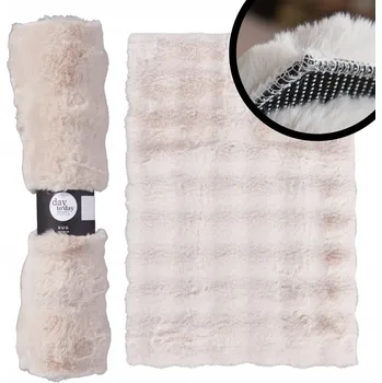 Koberec Měkký chlupatý kobereček do ložnice 60x90cm obdélník BÍLÝ koberec příjemný na dotek