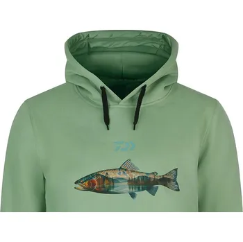 Mikina s kapucí DAIWA D-VEC Trout - zelená - Vel. M