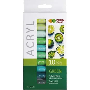 Výtvarná barva Paper Design Barvy akrylové 12ml,10barev Happy Color GREEN
