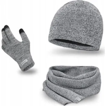 Pokrývka hlavy PaMaMi sada: čepice, rukavice, šála, univerzální velikost, šedá