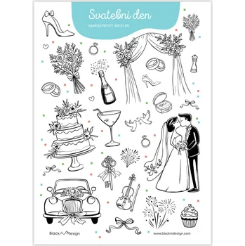 samolepka Samolepky do fotoalba - Svatební den A5